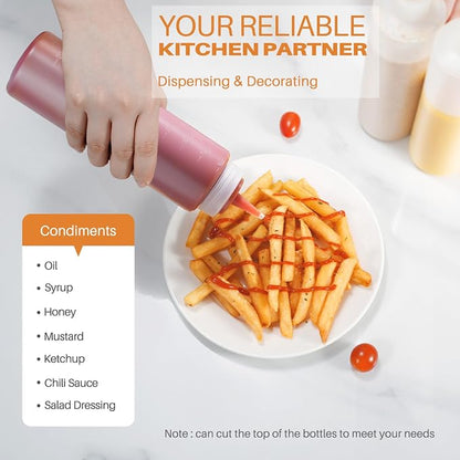 Squeeze Bottles, 16oz Leak-Proof Wide Mouth Condiment Squeeze Bottles - Image 4