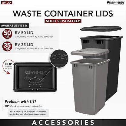 Rev-A-Shelf Pullout Trash Cans for Kitchen Cabinet, Dual 35 Qt Bins - Image 3
