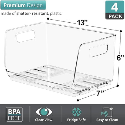 Sorbus Stackable Storage Bins Open Front - Image 2