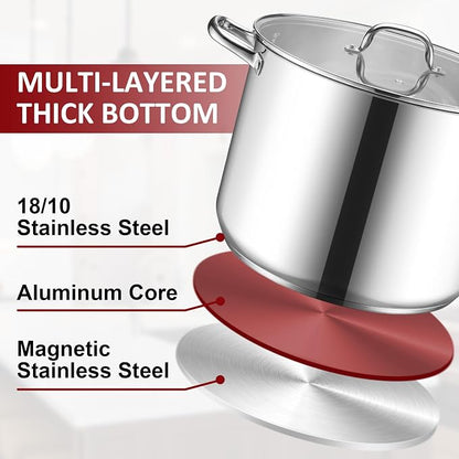 Herogo 24-Quart 18/10 Stainless Steel Stock Pot - Image 6