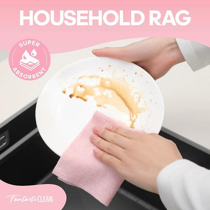 Fantasticlean Microfiber Cleaning Cloth Roll 2 Rolls 120 Pack, Tear Away - Image 3
