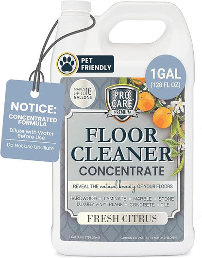 ProCare Citrus Floor Cleaner Concentrate | Vinyl, Stone & Laminate Floor Cleaner by PROCARE
