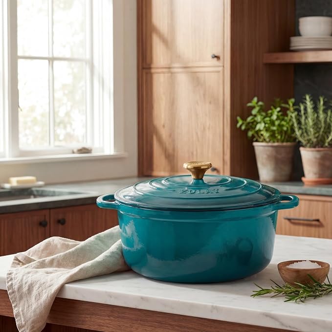 Zulay Kitchen 6.4 Quart Enameled Cast Iron Dutch Oven Pot - Image 2