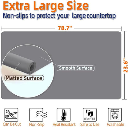 Warome Silicone Mat, 78.7”x 23.6” Heat Resistant Mats - Image 3