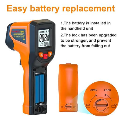 DEASOMIYE Infrared Thermometer Gun, -58°F~1112°F Laser Thermometer Temperature - Image 6