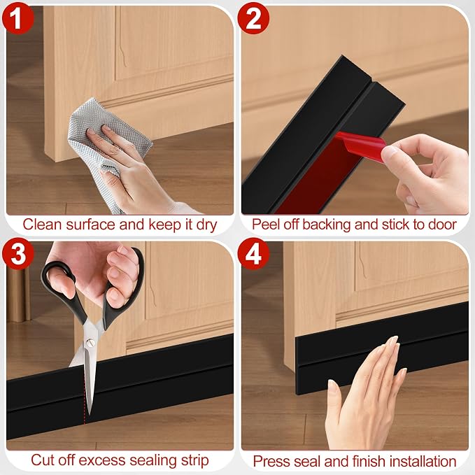 MYFAMIREA Door Weather Stripping 1IN x 20FT Door Draft Stopper Seal Tape - Image 5