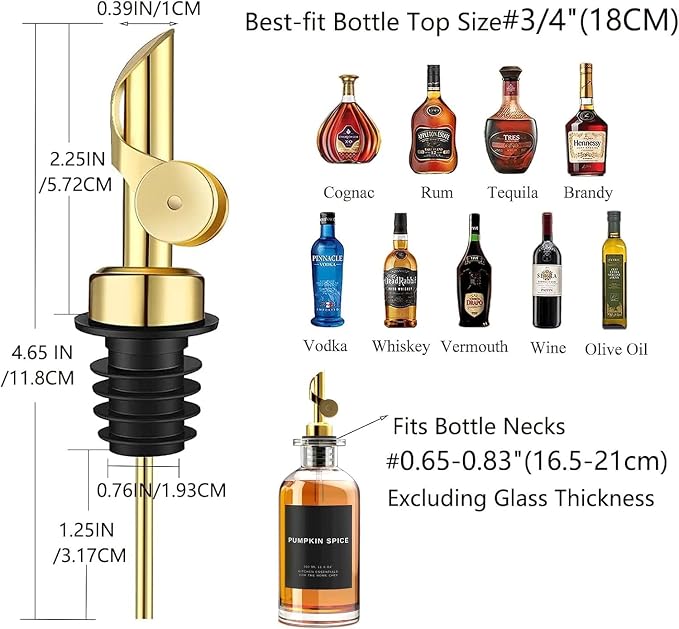Pafusen 2 Pack Auto Flip Olive Oil Dispenser, Liquor Pour Spout, Oil Dispenser - Image 4