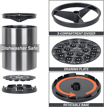 Kitchen Utensil Holder for Countertop 360° Rotating Utensil Caddy Extra Large - Image 5