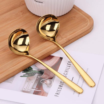 9.5 Inch Gold Ladle Spoons SUS304 Stainless Steel Soup Ladle 2 oz. Gravy Sauce - Image 7