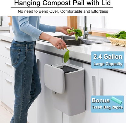Tiyafuro 2.4 Gallon Kitchen Compost Bin - Image 2