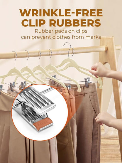 HOUSE DAY Velvet Skirt Hangers 24 Pack, Space Saving Slim Shorts Hanger - Image 4