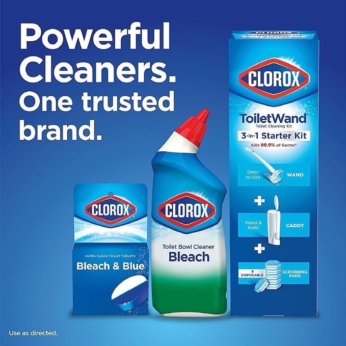 Clorox ToiletWand Disinfecting Refills, Rainforest Rush, Dorm Room Essentials, 30 Ct