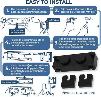 Retractable Clothesline Indoor Outside Heavy-Duty, Upgrade 304 Double Stainless - Image 7