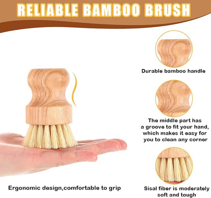 Nuenen 50 Packs Bamboo Dish Scrub Brushes Wooden Scrubbers Set Kitchen - Image 5