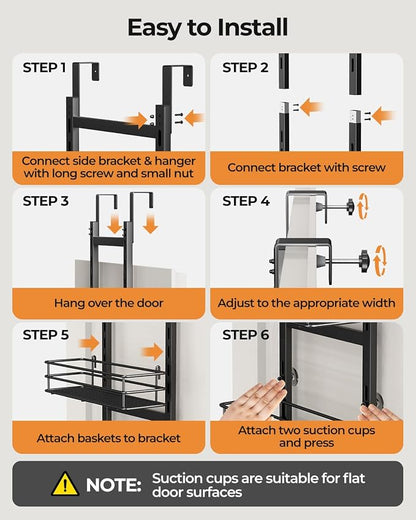 6-Tier Over the Door Pantry Organizer, Cabinet Door Organizer, Kitchen Pantry - Image 6