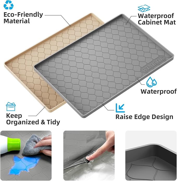 Winisok Silicone Under Sink Mat 34" x 22", kitchen Essentials and Gadgets - Image 2