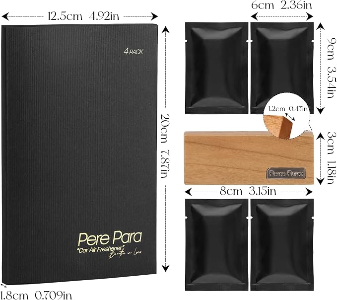 4 Refreshing Scent Bags Wood Car Air Freshener Vent Clip- Natural Scent Diffuser - Image 6