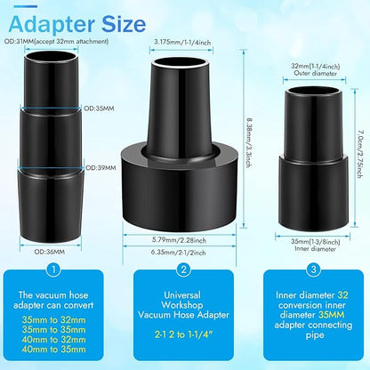 6 Pcs Vacuum Attachments Accessories VAC Attachments 1.25'' 25mm and 36mm Shop - Image 3