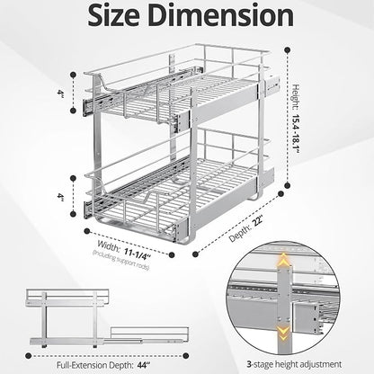ZOINLIY Pull Out Cabinet Organizer, Versatile Slide Out Kitchen Organizers and - Image 4