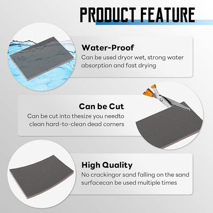 20 Pack 800 Grit Sanding Sponge, 3 x 4 Inch Soft Foam Sanding Block Wet Dry - Image 3