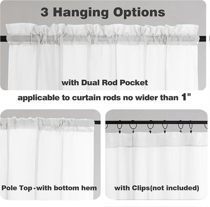 Chyhomenyc Extra Long White Sheer Curtains 144 inch 2 Panels Set, Translucent - Image 7