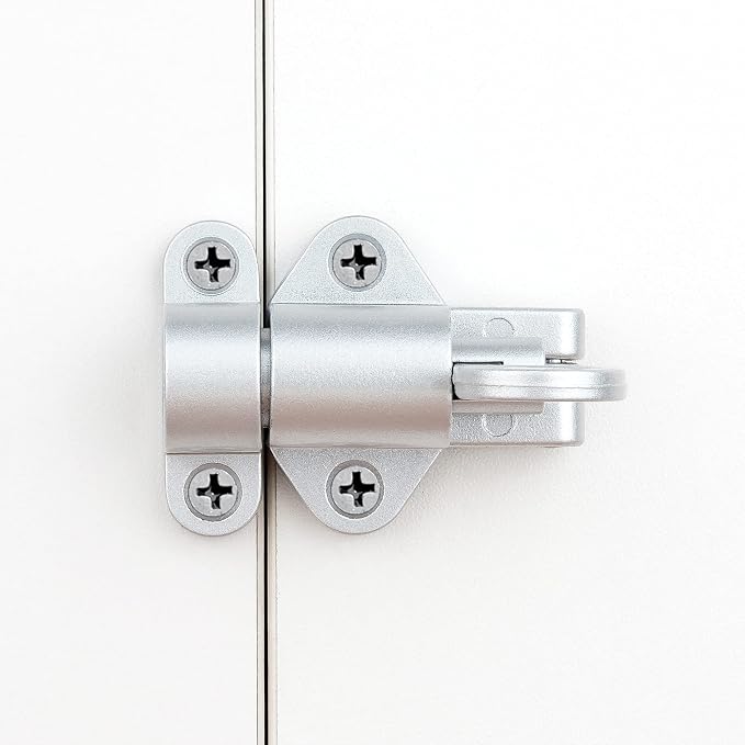 6 Packs Self-Closing Latches，Silver Gray Spring Door Lock，Resilient Bolt Latch - Image 4