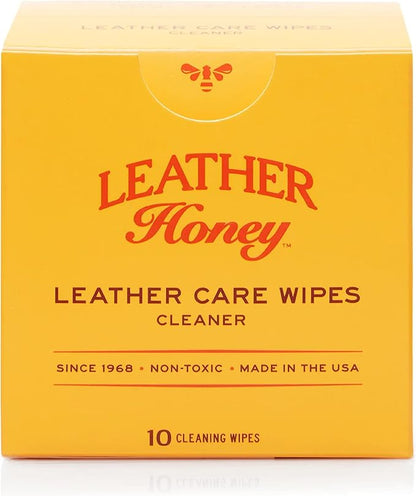 Leather Honey Cleaner Wipes: Clean Leather On-The-Go. 10 Cleaning Wipes by LeatherHoney