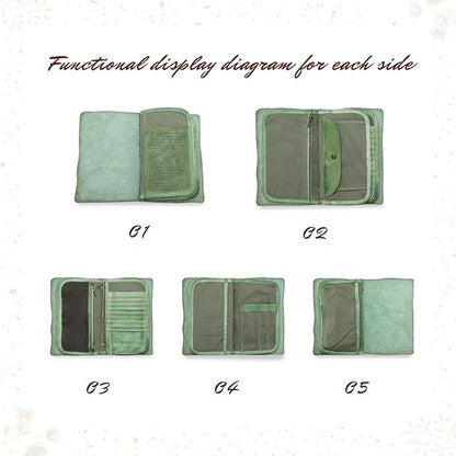 Genuine Leather Nomad Organizer Travel Wallet | Women's Wallet Clutch Passport Holder