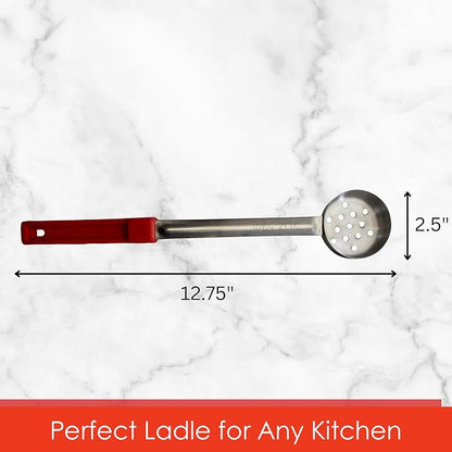 2 Ounce Slotted Stainless Steel Portion Control Ladle Spoon - Image 4