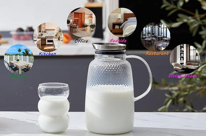 Purefold Pitcher with Lid, 78 oz Glass Jug with Stainless Steel Lid - Image 6