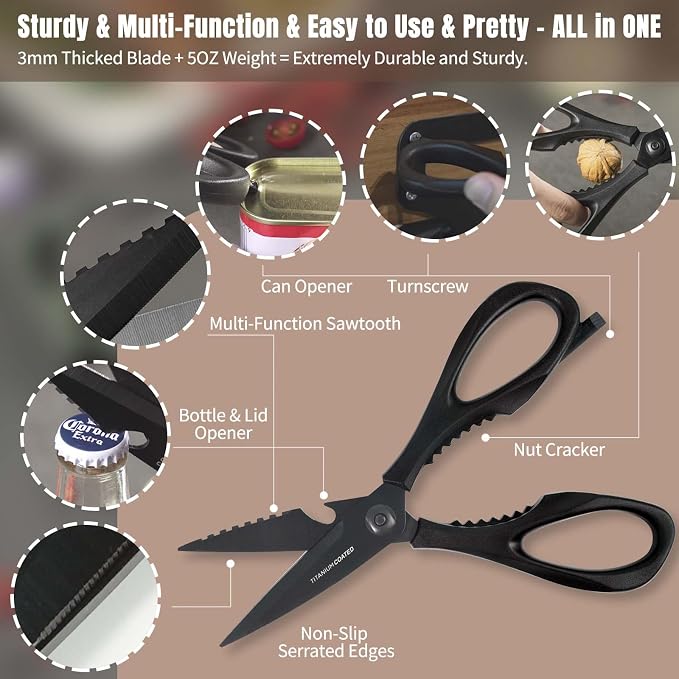 Kitchen Scissors All Purpose, Extra Sharp Kitchen Shears - Image 6