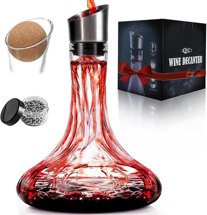 Wine Decanter Built-in Aerator Pourer, Wine Carafe by QPIXDIGITAL