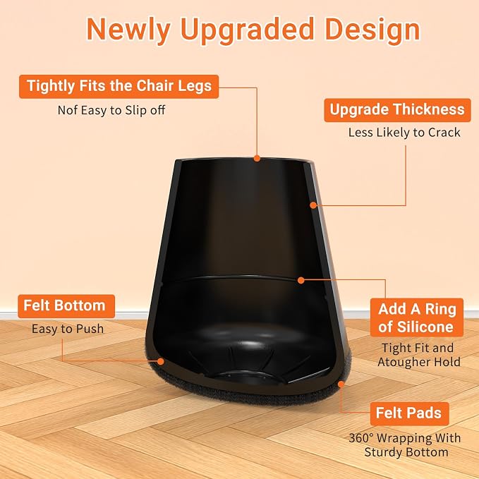 Chair Leg Floor Protectors Small 24Pcs, Silicone Chair Leg Protectors - Image 3