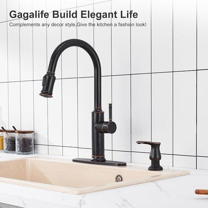 GAGALIFE Kitchen Sink Soap Dispenser Oil Rubbed Bronze, Under Sink Soap - Image 3