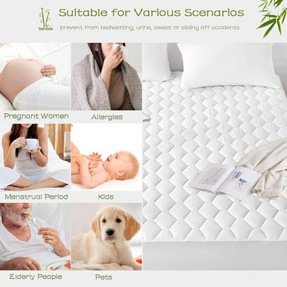 GRT California King Mattress Protector Waterproof, Rayon from Bamboo, Cooling - Image 5
