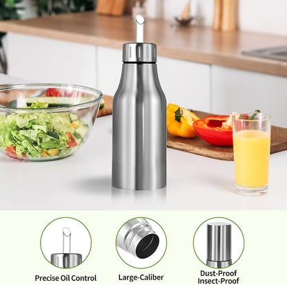 Stainless Steel Oil Dispenser Bottle - 750ML Leak-Proof Oil Container - Image 2