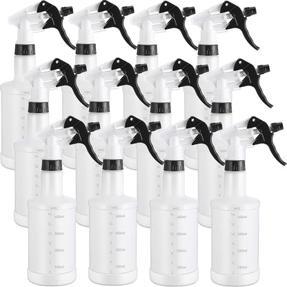 Eccliy 12 Pcs 16 Oz Plastic Spray Bottle, Adjustable Empty Reusable Sprayer by Eccliy