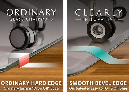 Glass Chair Mat with Exclusive Beveled Edge by Clearly Innovative 1/4” Thick - Image 4