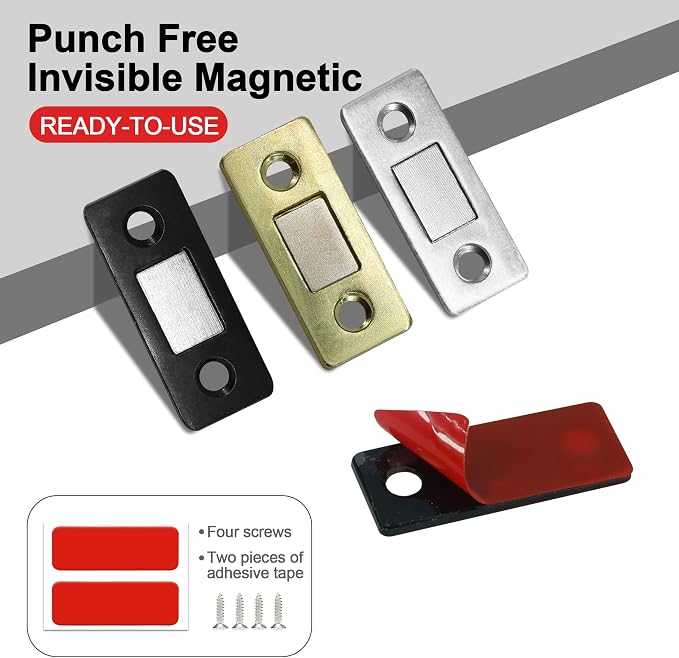 Cabinet Magnetic Catch, 20 Pack Black Ultra Thin Magnetic Cabinet Door Catch - Image 7