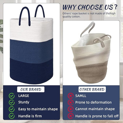 Woven Laundry Basket for Clothes, 100 L Large Rectangle Laundry Hampers - Image 5