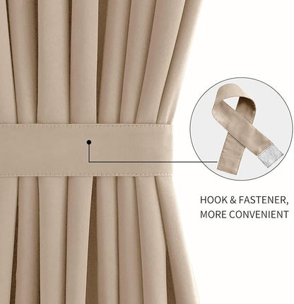 DWCN French Door Curtains – Rod Pocket Thermal Blackout Curtain - Image 2