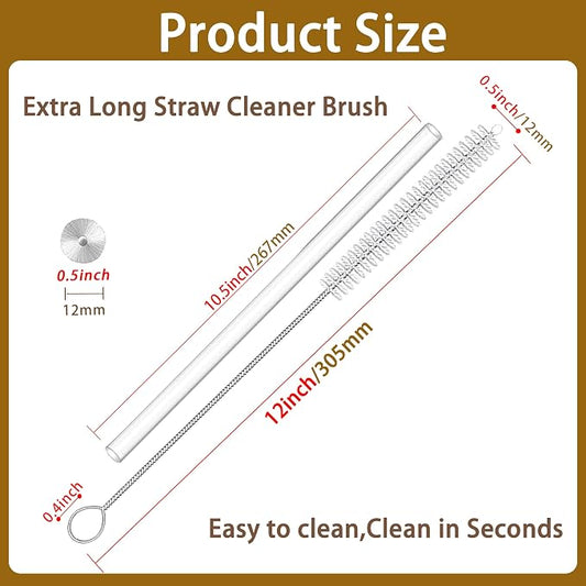 Straw Cleaner for Reusable Straws, Straw Cleaner Brush Extra Long 12 Inch - Image 2