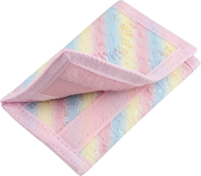 NEICY RFID Blocking Canvas Wallet for Men and Women - Camo Trifold Outdoor Sports Wallets with Magic Sticker for Teen Kids (Rainbow5)