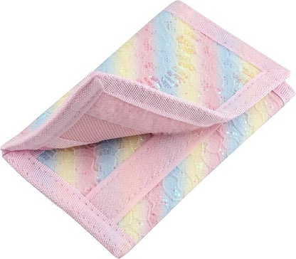 NEICY RFID Blocking Canvas Wallet for Men and Women - Camo Trifold Outdoor Sports Wallets with Magic Sticker for Teen Kids (Rainbow5)