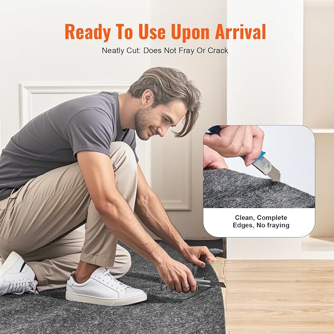 VEVOR Non-Slip Resistant Rug Pad, Protective Cushioning Carpet Pad, 1/4" Thick - Image 5