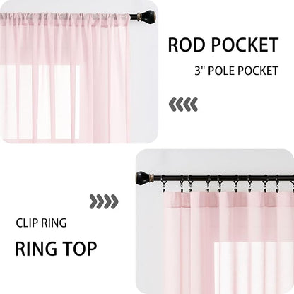 Tollpiz Small Sheer Linen Textured Curtain Sheers Doorway Light Filtering Voile - Image 5