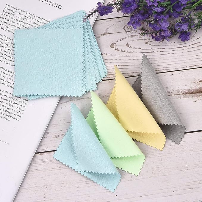 SEVENWELL 50pcs Jewelry Cleaning Cloth Gray Polishing Cloth - Image 7