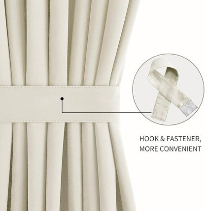 DWCN French Door Curtains – Rod Pocket Thermal Blackout Curtain - Image 2