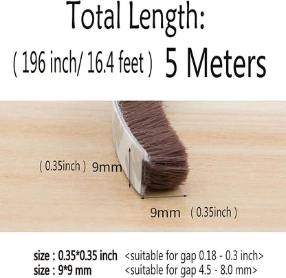 Weather Stripping Brush for Sliding Windows/Doors Frame Side, Pile Self - Image 2