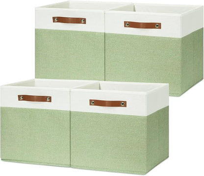 HNZIGE Fabric Cube Storage Bins 13x13 Set of 4 Canvas Storage Baskets - Image 9